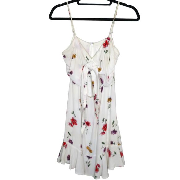 Skylar + Madison Mini Dress Womens L White Floral Tank Flowy Cut Out NWOT - Picture 1 of 7